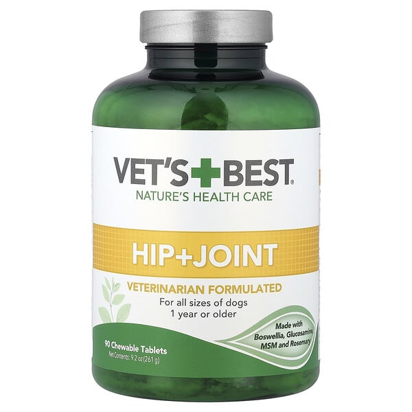 Vet's Best, Hip + Joint, For All Dogs, 1 Year or Older, 90 зажилдаг шахмал, 9.2 oz (261 g)