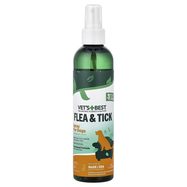Vet's Best, Flea & Tick Spray for Dogs, Peppermint, 8 fl oz (236.6 ml)