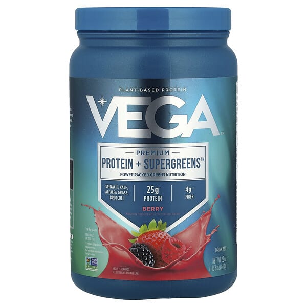 Vega, Premium Protein + Supergreens™, жимс, 1 lb 6 oz (624 g)