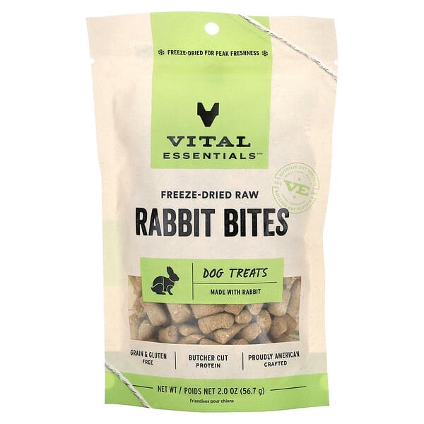 Vital Essentials, Freeze-Dried Raw Rabbit Bites, Dog Treats, 2 oz (56.7 g)
