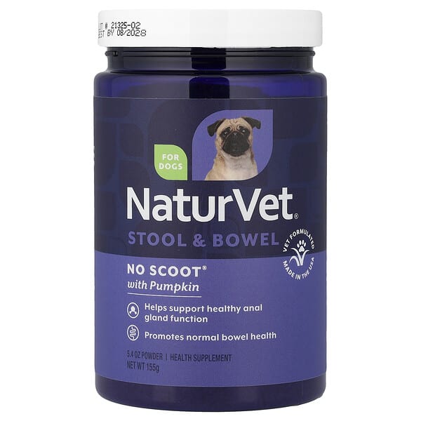 NaturVet, No Scoot® With Pumpkin, Stool & Bowel, For Dogs, 5.4 oz (155 g)