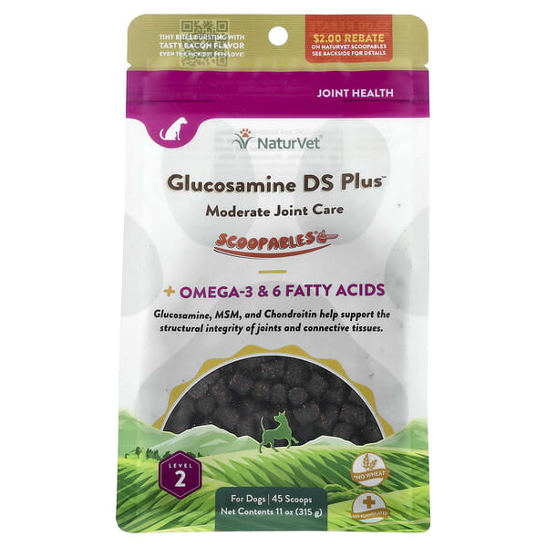 NaturVet, Scoopables, Glucosamine DS Plus™, Moderate Joint Care, For Dogs, Bacon, 11 oz (315 g) (Discontinued Item)