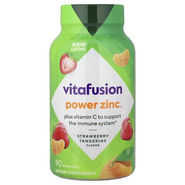 VitaFusion, Power Zinc™ Plus Vitamin C Gummies, Strawberry Tangerine, 90 чихэр