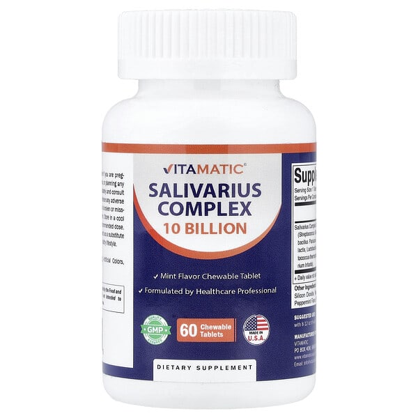 Vitamatic, Salivarius цогц, Mint, 60 зажилдаг шахмал