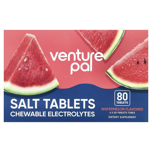 Venture Pal, Salt Tablets, Chewable Electrolytes, Watermelon, 80 шахмал