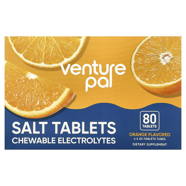 Venture Pal, Salt Tablets Chewable Electrolytes, Orange, 80 шахмал