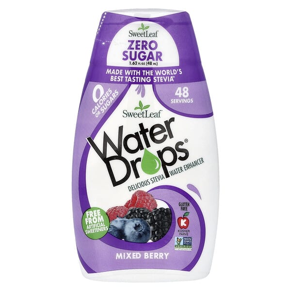 SweetLeaf Stevia, Water Drops®, Delicious Stevia Water Enhancer, Mixed жимс, 1.62 fl oz (48 ml)