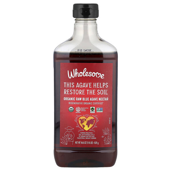 Wholesome Sweeteners, Organic Raw Blue Agave Nectar, 18.5 oz (525 g)