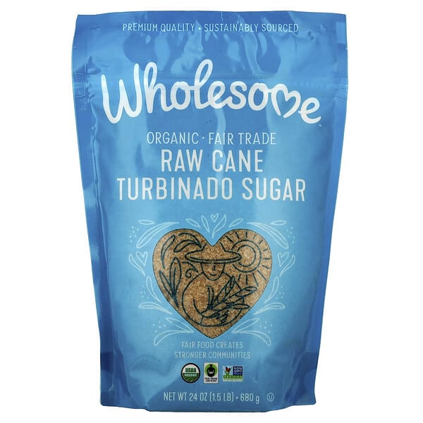 Wholesome Sweeteners, Organic Raw Cane Turbinado Sugar, 1.5 lbs (680 g)