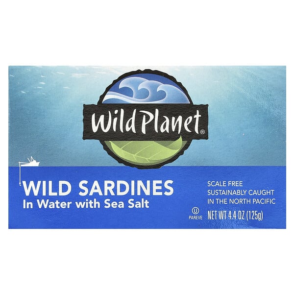 Wild Planet, Wild Sardines In Water with Sea Salt, 4.4 oz (125 g)
