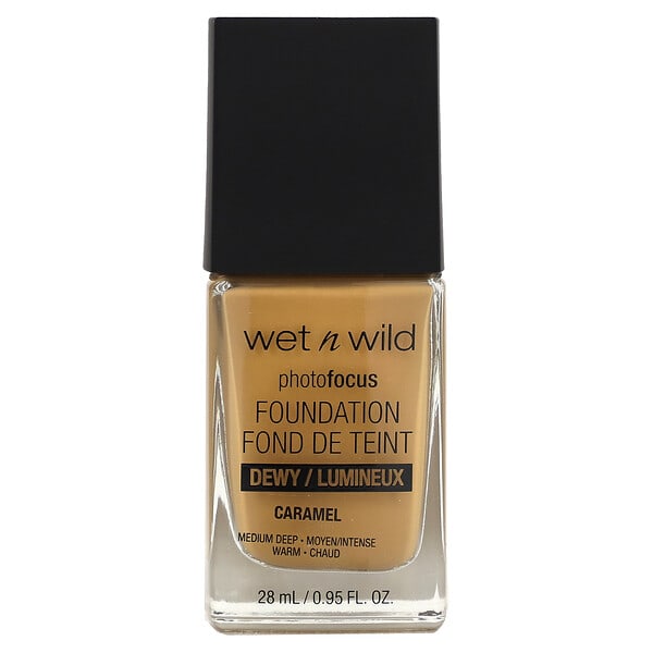 wet n wild, PhotoFocus, Foundation, Dewy, 1111530 Caramel, 0.95 fl oz (28 ml) (Discontinued Item)