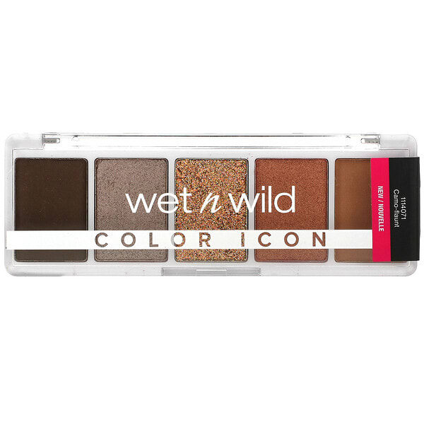 wet n wild, Color Icon, 5-Pan Shadow Palette, 1114071 Camo-flaunt, 0.21 oz (6 g) (Discontinued Item)