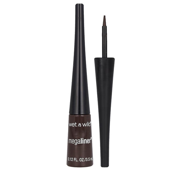 wet n wild, MegaLiner, Liquid Eyeliner, 872A Dark Brown, 0.12 fl oz (3.5 ml) (Discontinued Item)