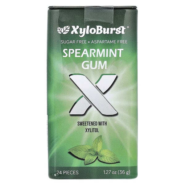 Xyloburst, Xylitol Gum, Spearmint, 24 ширхэг, 1.27 oz (36 g)