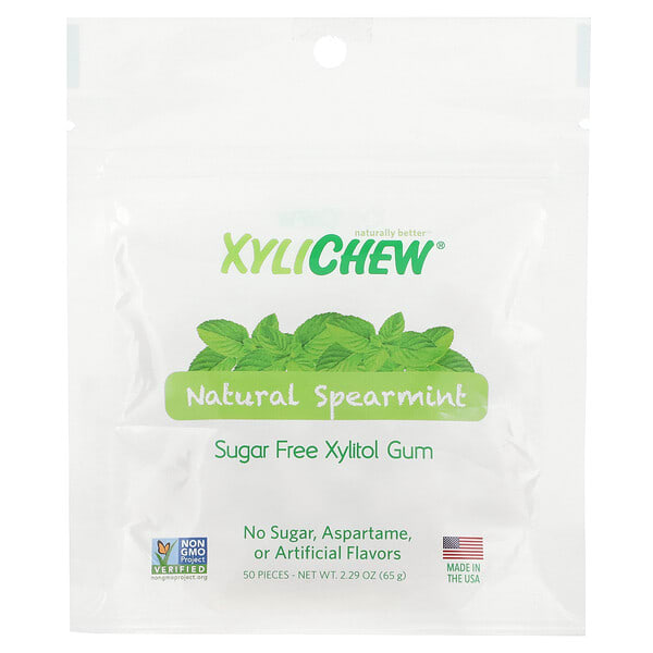 XyliDENT, Xylichew, Natural Spearmint, 50 ширхэг, 2.29 oz (65 g)