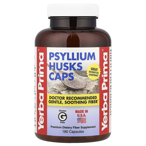 Yerba Prima, Psyllium Husks Caps, 180 капсул