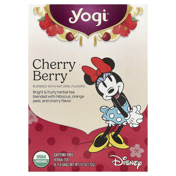 Yogi Tea, Herbal Tea, Cherry жимс, Caffeine Free, 16 Tea Bags, 1.12 oz (32 g)