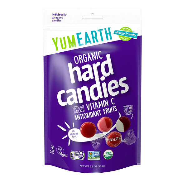 YumEarth, Organic Vitamin C Hard Candies, Antioxidant Fruits, 3.3 oz (93.6 g)