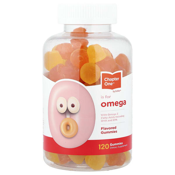 Zahler, Omega Gummies with Omega 3 Fatty Acids Including DHA & EPA, 120 чихэр
