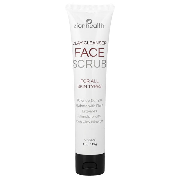 Zion Health, Clay Cleanser Face Scrub, For All Skin Types, 4 oz (113 g)
