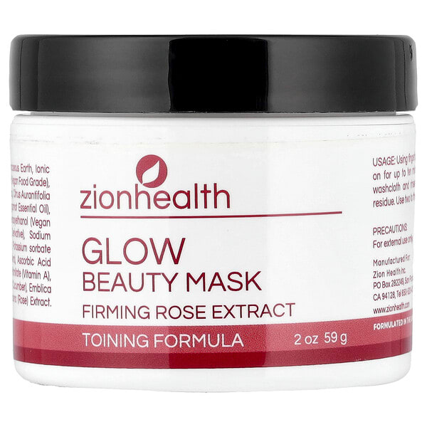 Zion Health, Glow Beauty Mask, Firming Rose Extract, 2 oz (56.69 g) (Discontinued Item)