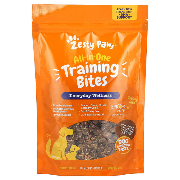 Zesty Paws, All-In-One Training Bites, For Dogs, All Ages, Bacon, 8 oz (226 g) (Discontinued Item)