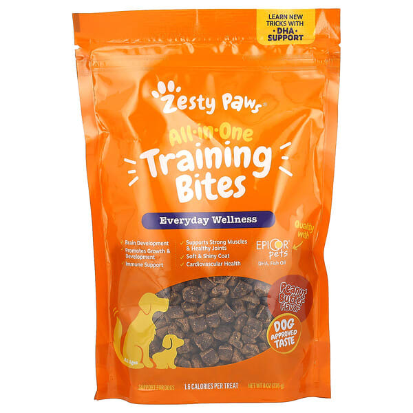 Zesty Paws, All-In-One Training Bites, For Dogs, All Ages, Peanut Butter, 8 oz (226 g) (Discontinued Item)