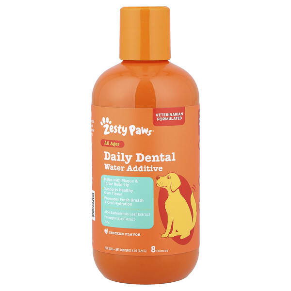 Zesty Paws, Daily Dental Water Additive, For Dogs, All Ages, Chicken, 8 oz (226 g)
