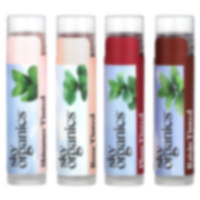 Tinted Lip Balms with Beeswax, 4 Balms, 0.15 oz (4.25 g) Each 