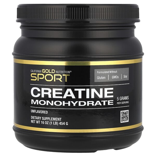 California Gold Nutrition‏, Sport, קריאטין מונוהידרט, ללא תוספת טעם, 454 גרם (ליברה 1)