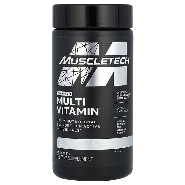 MuscleTech‏, מולטי-ויטמין פלטינום, 90 טבליות, הזמנה מאייהרב – iHerb