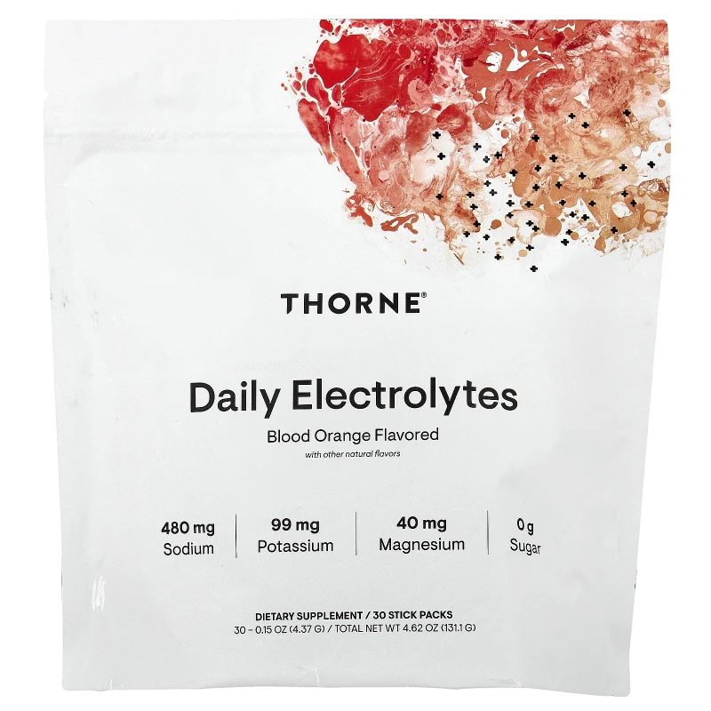 Electrolitos Diarios, Naranja Sanguina, 30 Sobres, Thorne