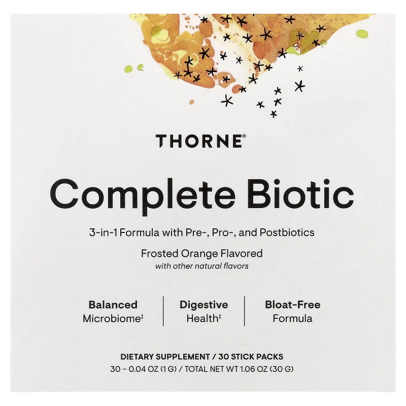 Complete Biotic 3 en 1, Naranja, 30 Sobres, Thorne