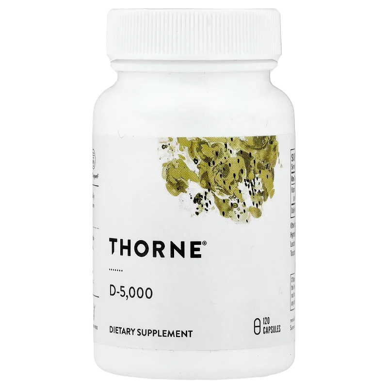Vitamina D3, 5000 UI (125 mcg), 120 Cápsulas, Thorne