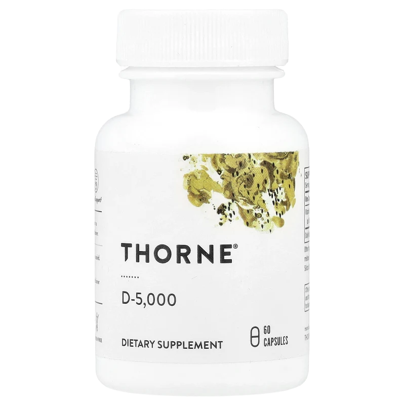 Vitamina D3, 5000 UI (125 mcg), 60 Cápsulas, Thorne