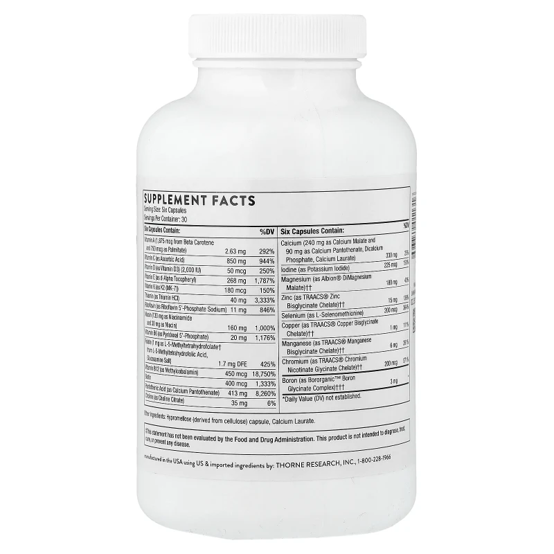 Multivitamínico Mujer 50+, 180 Cápsulas, Thorne