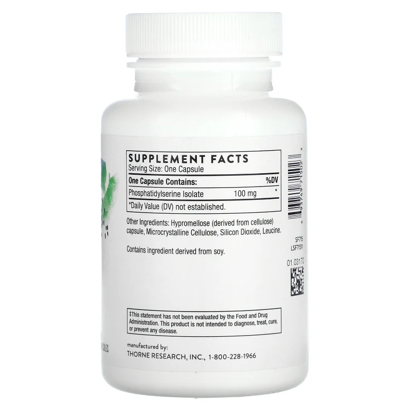 Fosfatidilserina, 100 mg, 60 Cápsulas, Thorne