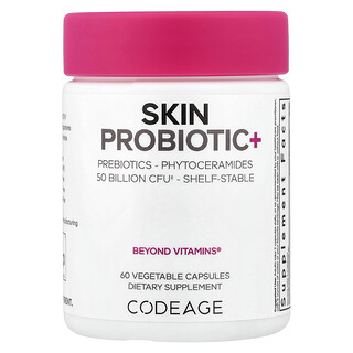 Codeage, 皮膚益生菌+，500 億 CFU，60 粒膠囊