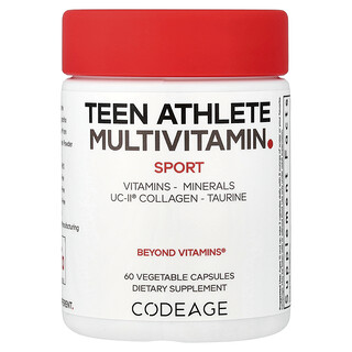 Codeage, 運動，青少年運動員多維生素+，60 粒素食膠囊
