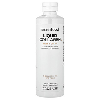 Codeage, Nanofood，液體膠原蛋白，Trim & Glow，巧克力摩卡，15.22 液量盎司（450 毫升）