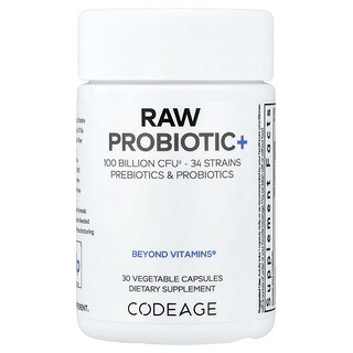 Codeage, 未加工益生菌+，1000 億 CFU，30 粒素食膠囊
