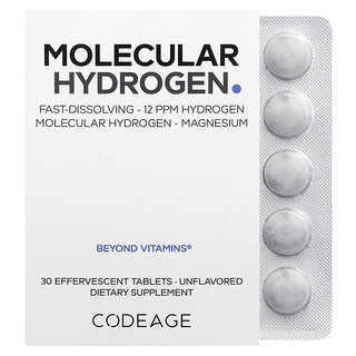 Codeage, 分子氫泡騰片，原味，30 片