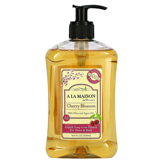 A La Maison de Provence, 手部身體皂液，櫻花味，16.9 液量盎司（500 毫升）
