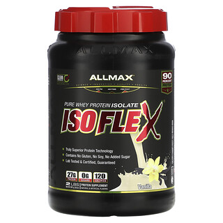 ALLMAX, Isoflex，純分離乳清蛋白（WPI 離子帶電顆粒過濾），香草味，2 磅（907 克）