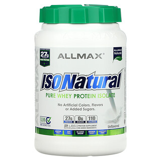 ALLMAX, IsoNatural, 純分離乳清蛋白，原味，2 磅（907 克）