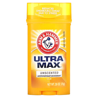 Arm & Hammer, UltraMax，止汗固體淨味劑，男士用，無香味，2.6盎司（73克）