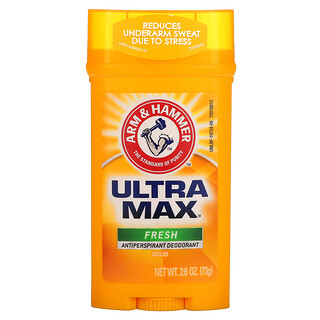 Arm & Hammer, UltraMax，固體止汗淨味劑，男性用，清新香味，2.6 盎司（73 克）