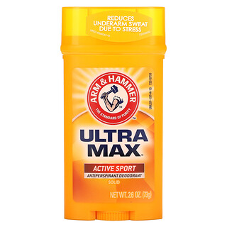 Arm & Hammer, UltraMax，固體止汗淨味劑，男性用，活躍運動，2.6 盎司（73 克）