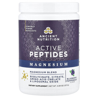 Ancient Nutrition, Active Peptides, Magnesium, Blueberry Peppermint, 4.83 oz (137 g)