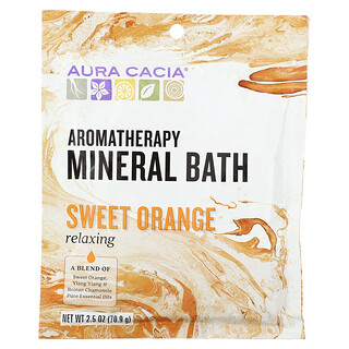 Aura Cacia, 香薰礦物質浴，舒緩甜橙味，2.5 盎司（70.9 克）
